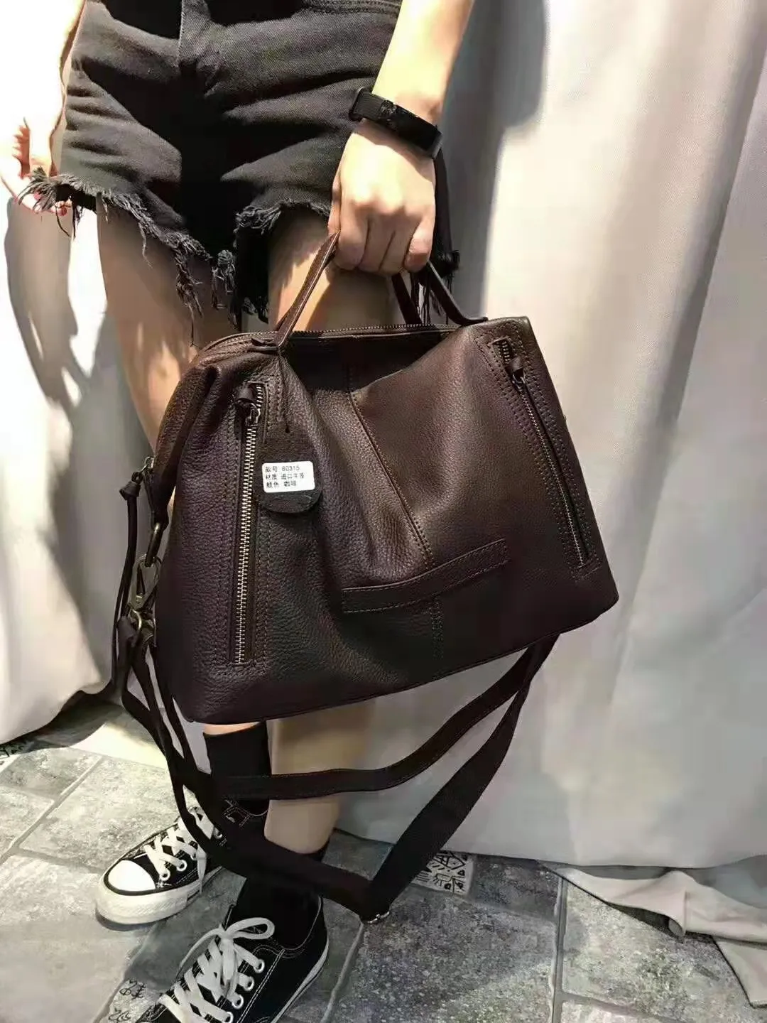 Lichee Genuine Leather Women Shoulder Messenger Handbag High Quality Casual Cowhide Crossbody Hobo Bag Female Soft Handle Bag