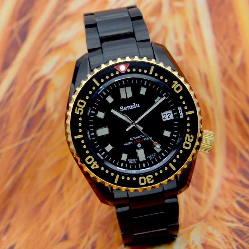 Men's Watch With  Automatic Mechanical Movement Sapphire Crystal  Width Solid Stainless Steel Watch Bracelet  100m Waterproof