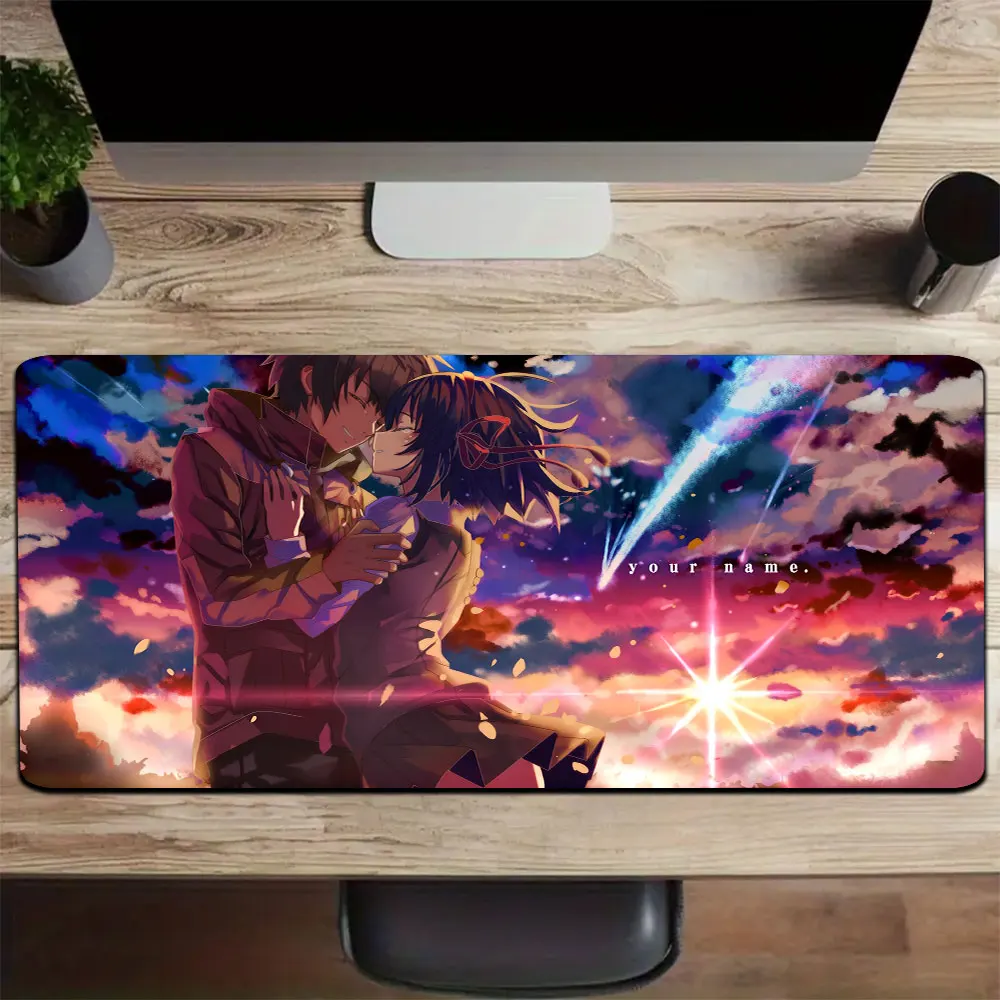 Anime Mouse Pad Gamer XXL Keyboard Mat Blue Sky School Uniform Boy Girl City Scenery Anime Multi Scene Office Gaming Home Desk