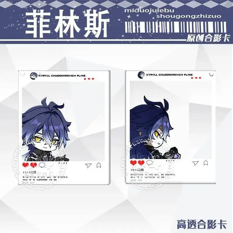 

Anime Genshin Impact Kyryll Chudomirovich Flins Transparent Card Chain Acg Key Ring Acrylic Pendant Figures Game