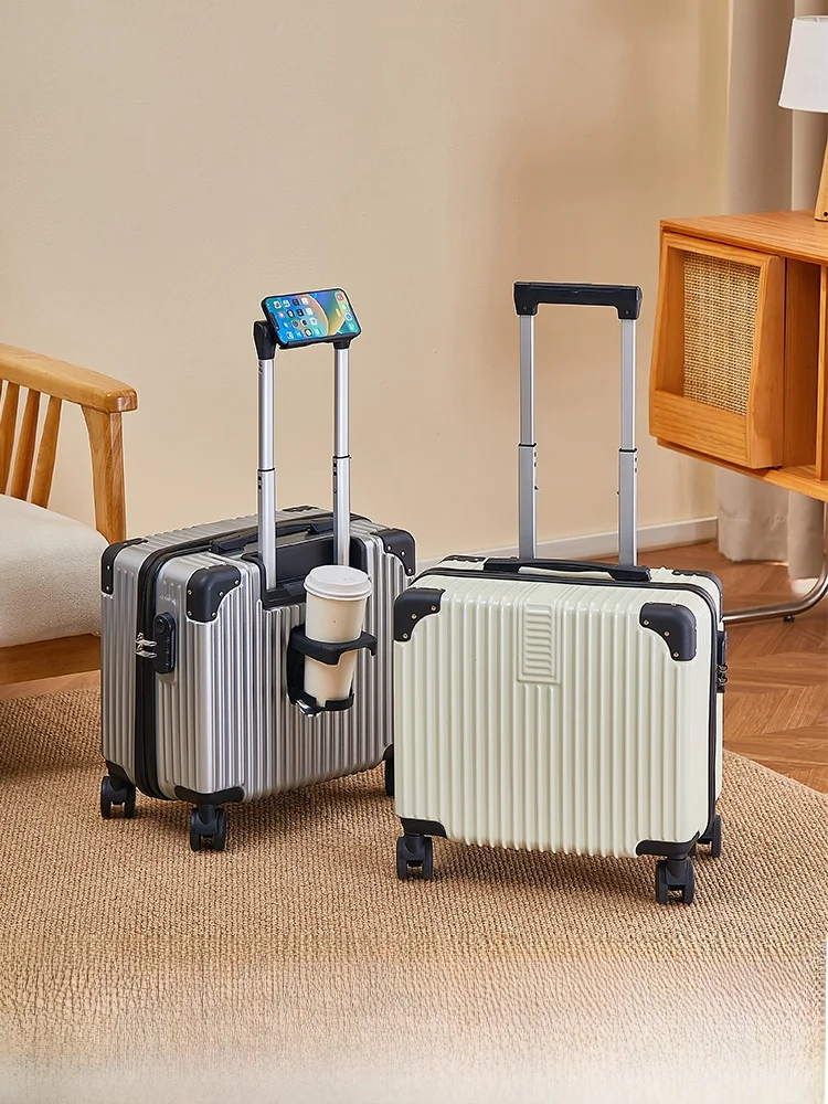 small-carry-on-suitcase-fashionable-abs-pvc-travel-bag-for-men-and-women-18-inch-checkpoint-password-box-luggage-handle