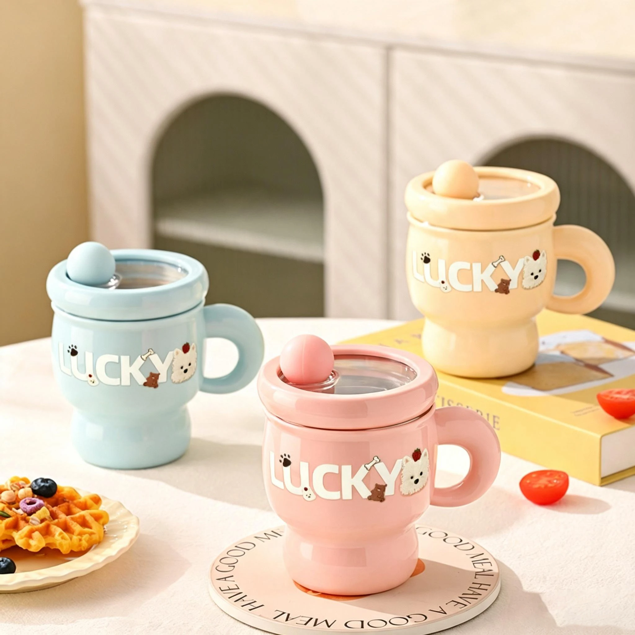 304 Stainless Steel Cartoon Covered Mug Cute Coffee Straw Cup Suitable for Office and Party Used