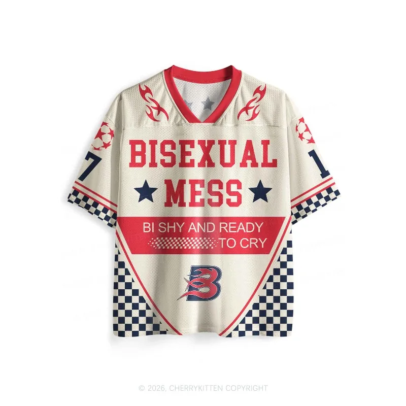 2026 _ New Style _ Fashion _ Subculture _ Fun Jerseys _ Y2K Millennium Girls _ Campus Style _ Sports Style Mesh Fabric