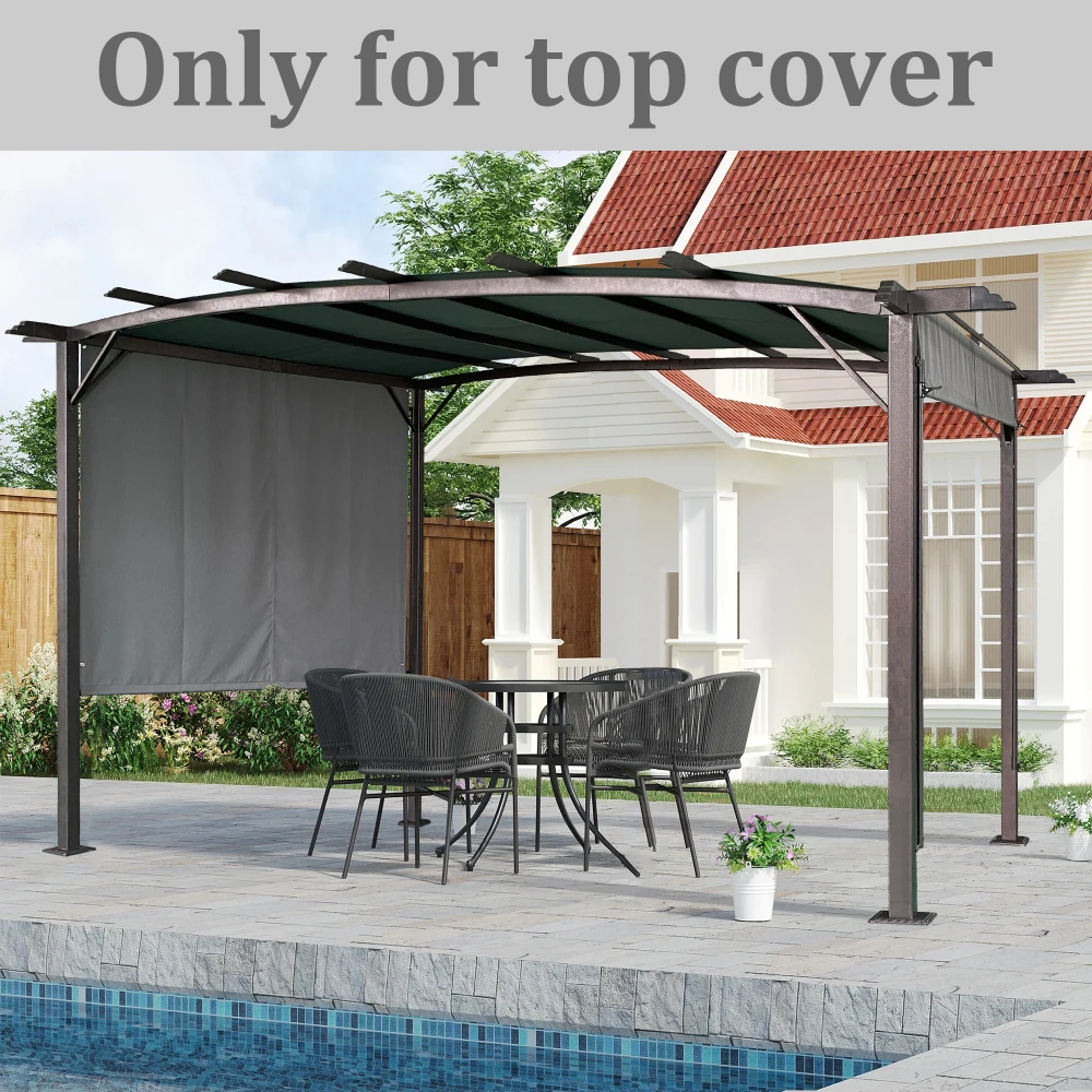 Universal Canopy Cover Replacement for 12x9 Ft Curved Outdoor Pergola Structure