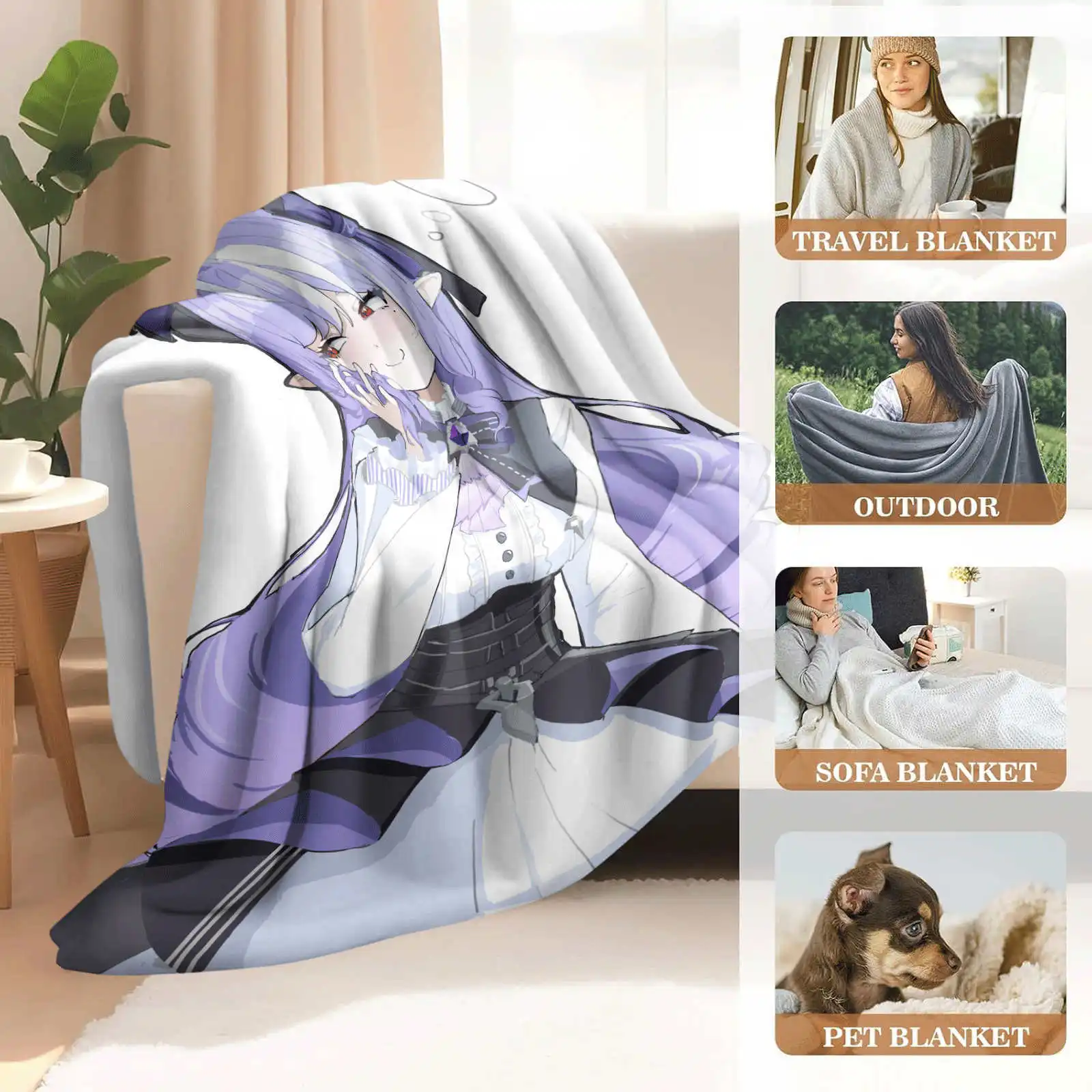 Anime Character Blanket zenless zone zero Design - Flannel Plush Throw Lightweight Comfortable for Home Travel