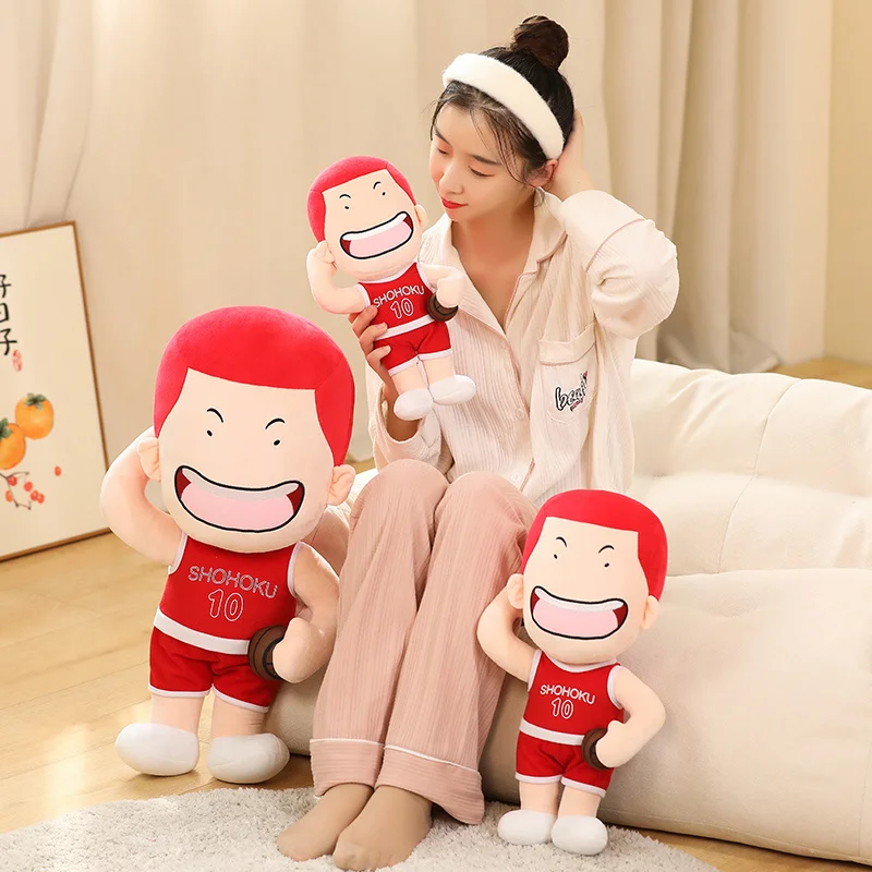 Cute SLAM DUNK Plush Toy Sakuragi Hanamichi Doll Kaede Rukawa Plushies Home Decor Throw Pillow Birthday Gifts For Fans Boyfriend