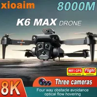 For Xiaomi K6 Max Drone 8K GPS Professinal HD Three Cameras Wide Angle Optical Flow Four-way Obstacle Avoidance Quadcopter Toys