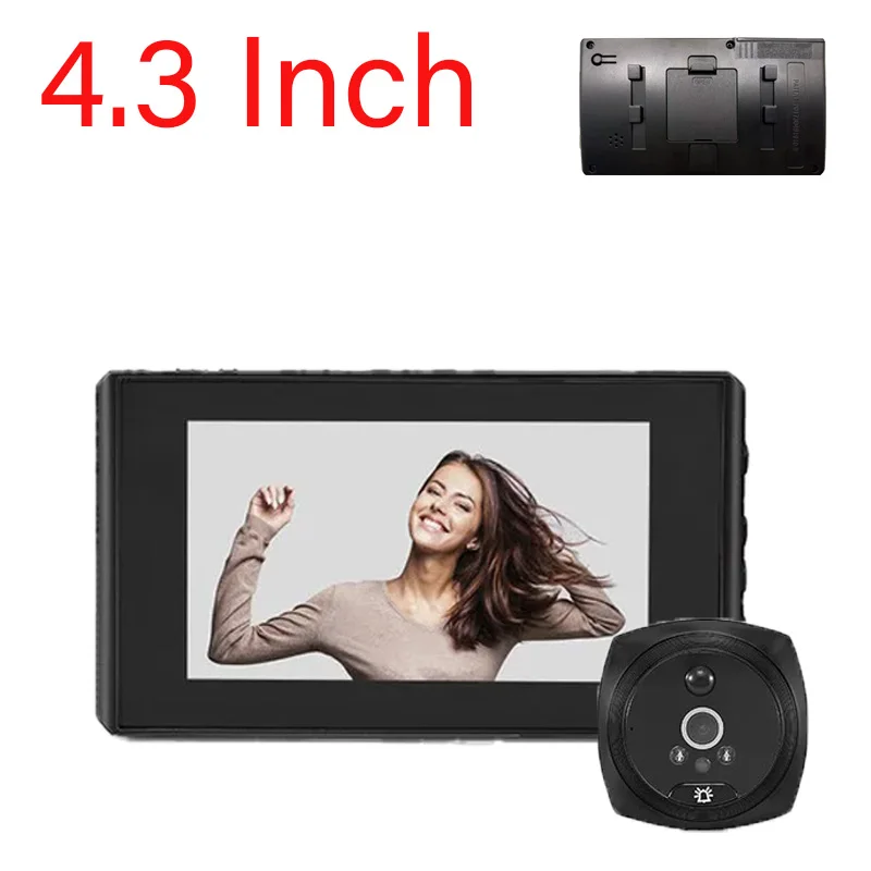 Vídeo Digital Peephole Camera com Visão Noturna, Monitor De Detecção De Movimento, Gravação De Segurança, Campainha, Cat Eye, 4,3 polegadas