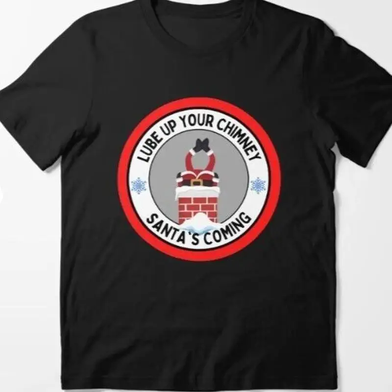 Lubricante a tu chimenea Santas vindo camiseta esencial navideña sucia