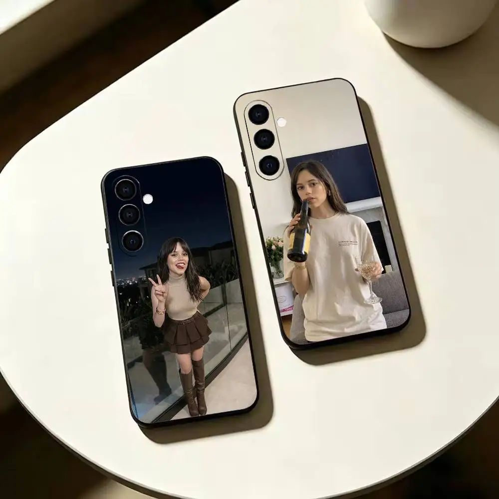 Lovely J-Jenna Ortega Actress-s Black Soft Silicone Phone Case for Samsung Galaxy A73, A42, A72, A70, A53, A52, A51