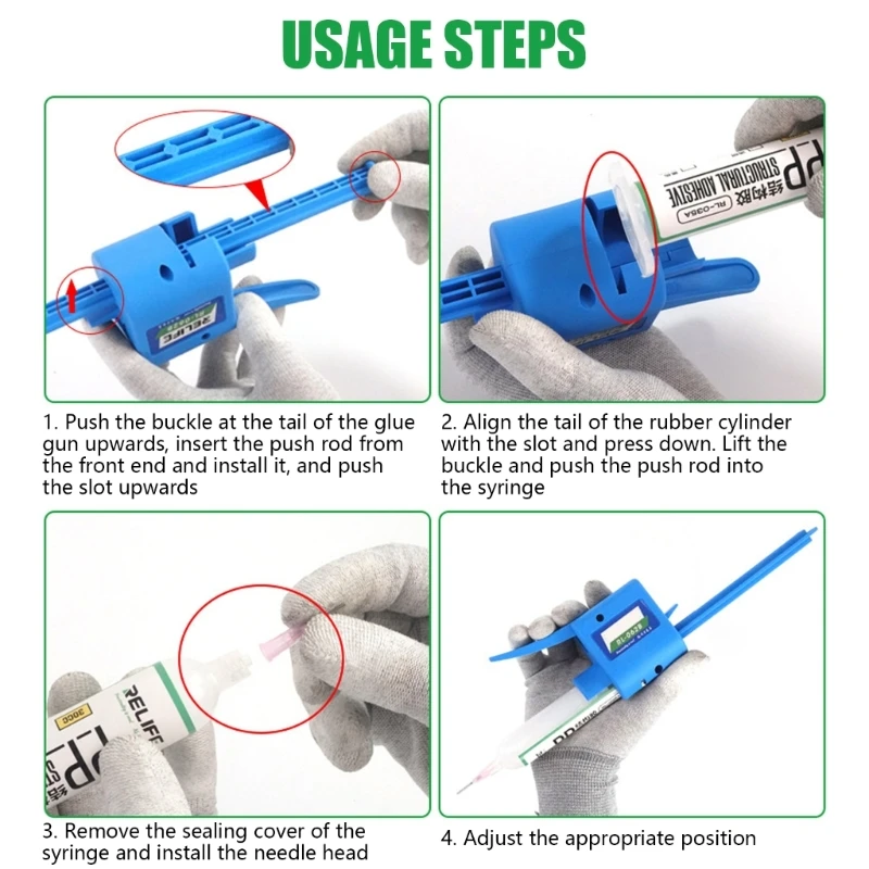 Manual Glues Guns Needle Boosters for 10CC/30CC Syringes Oil Solder Pastes UV Solder Mask Oil Structural Adhesive Tool B03E