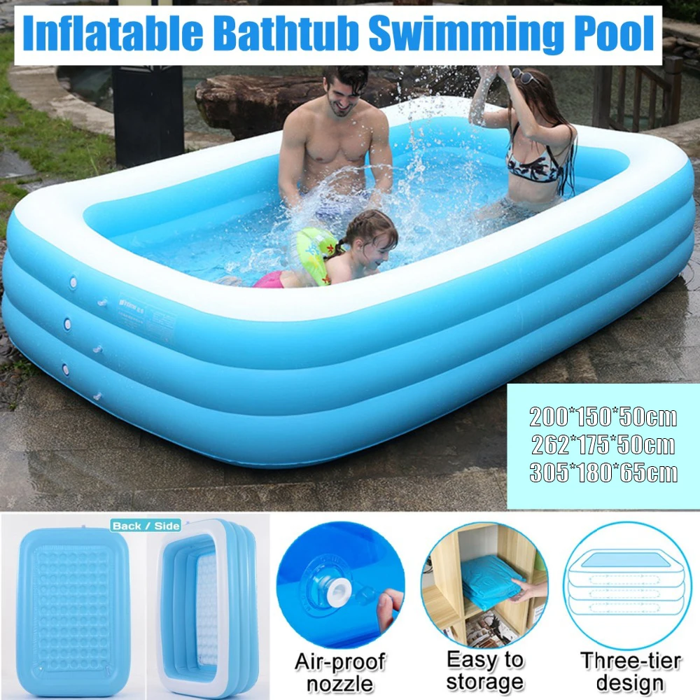 Grande piscina elettrica gonfiabile 2m 2.6m 3.05m giocattoli per bambini piscine per famiglie con cornice per bambini che fanno il bagno all\'aperto