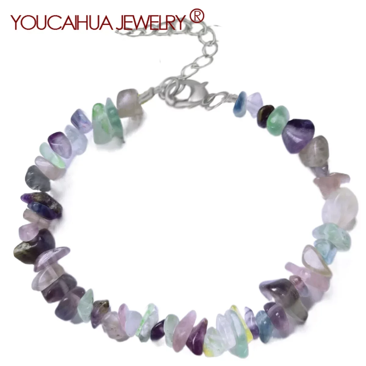 

Irregular Natural Tourmaline Agate Crystal Coral Turkey Turquoises Powder Garnet Tiger Eyes Stone Amethysts Bracelet Women Girls