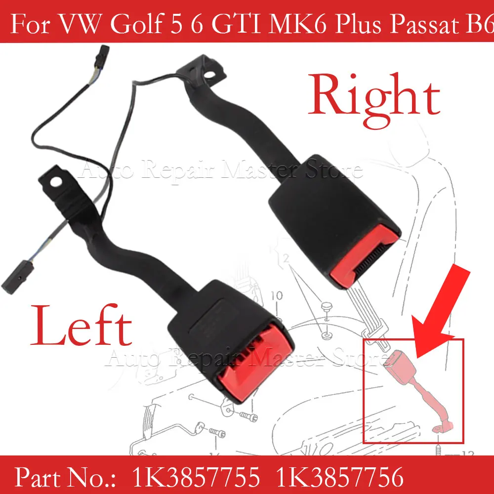 For VW Golf 5 6 GTI Plus Passat B6 Jetta MK5 GLI EOS Front Seatbelt Buckle Stalk 1K4857755 1K3857755 1K4857755A 1K3857755A
