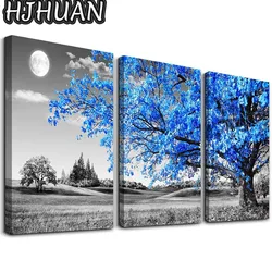 3pcs black and white blue tree Diamond Painting Full Square/Round Diamond Embroidery Mosaic Kit HD Quality Handmade Products