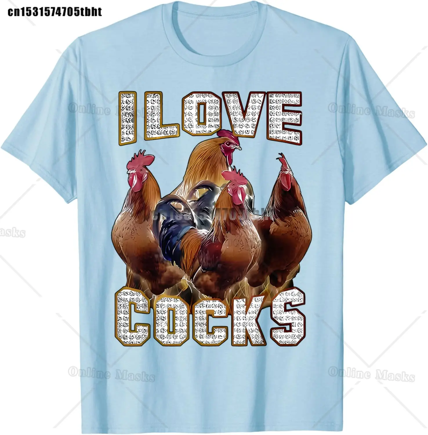 أنا أحب الديوك مضحك الديوك ميمي عشاق الدجاج تي شيرت القطن المتضخم روح الدعابة الجرافيك تيز للنساء الصيف بلايز الشارع الشهير #3