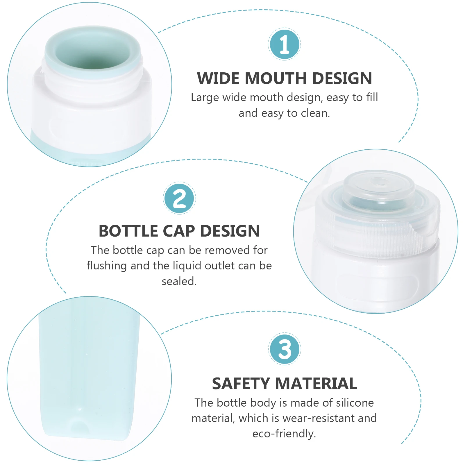 

1Set Silicone Travel Bottle Leakproof Durable Lightweight Multi-Function Travel Jar Refillable Portable Supply Outdoor