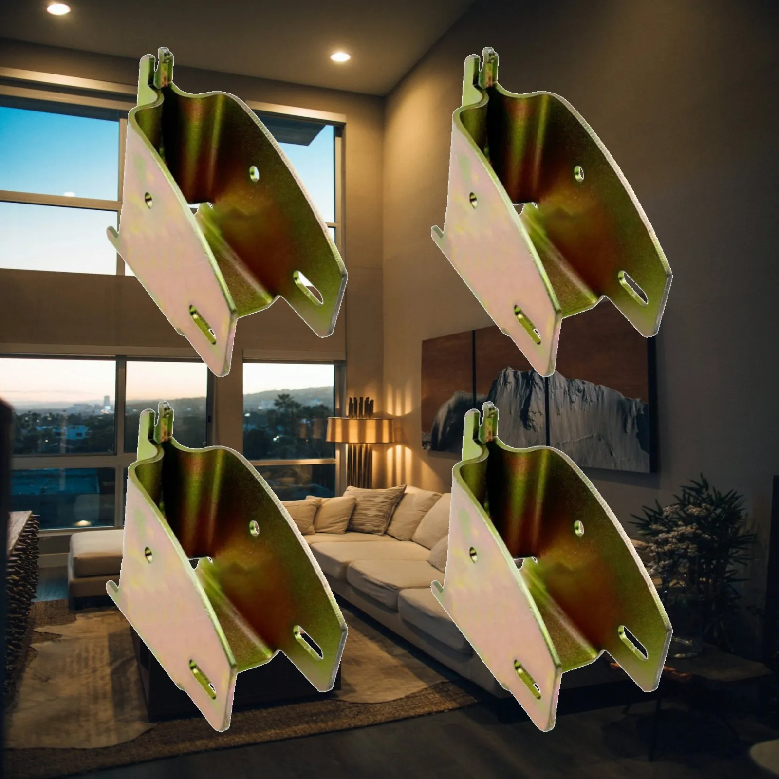 Track Beam End Socket Premium Iron Wood Beam Brackets E Track End Sockets for Commercial Truck Enclosed Trailer Shelving