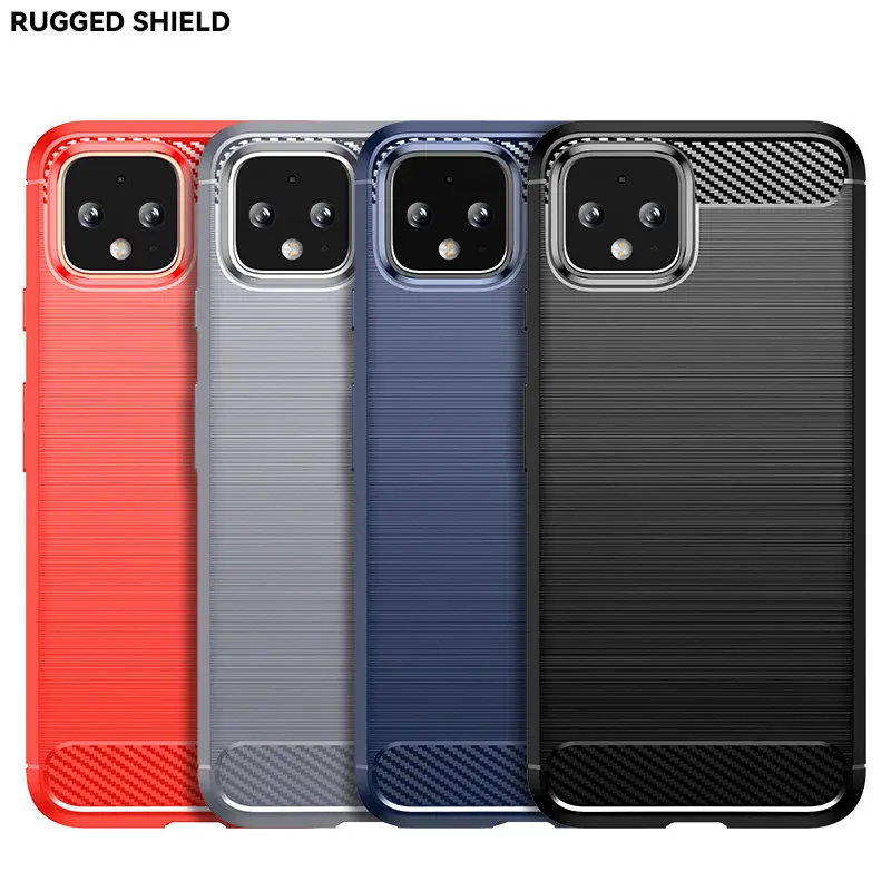 For Google Pixel 4 XL G020P G020 Case Carbon Fiber Shockproof Silicon Bumper Soft TPU Back Cover Phone Case for Google Pixel4 XL