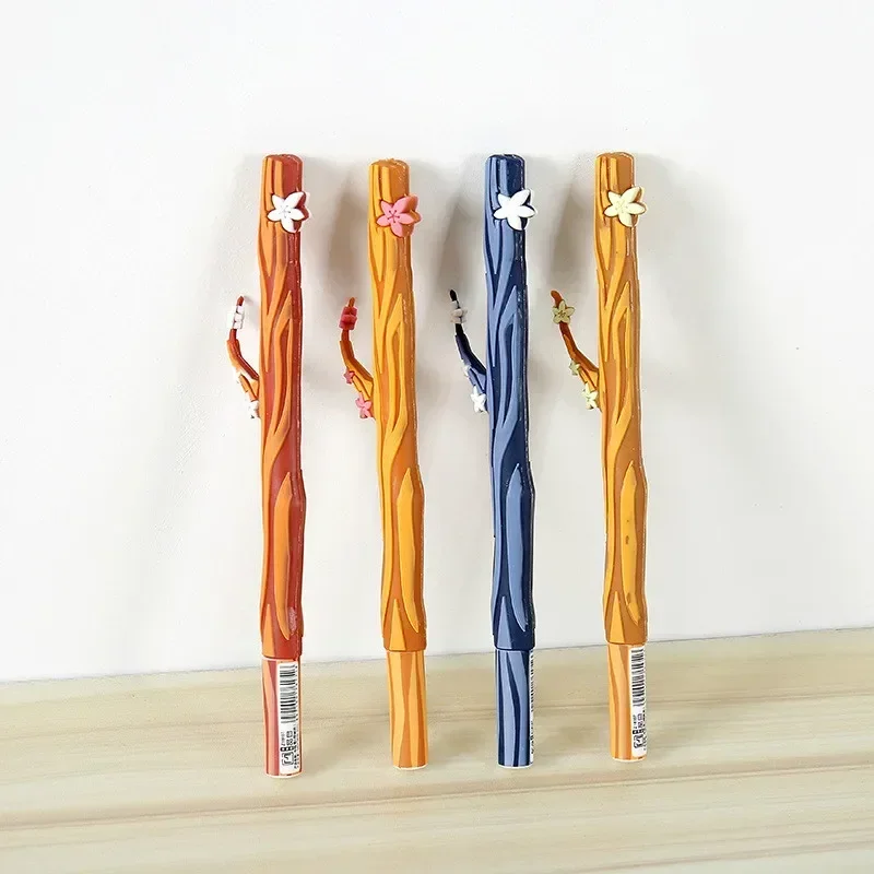 A 24PCS Silicone Water Gel Pens Lovely And Creative Cherry Tree Shape Signing Pen 0.5mm Kawaii School Supplies Stationery B