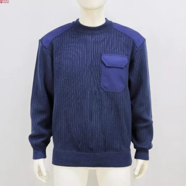 Russian Aerospace Forces Public Pilot Blue Wool Blend Sweater