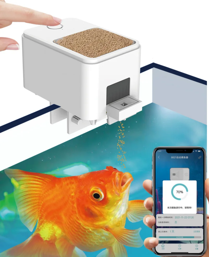 

Automatic Aquarium Fish Tank Feeder, Large Capacity, WiFi, Wireless, SmartPhone App, Feeding Dispenser, 100ml