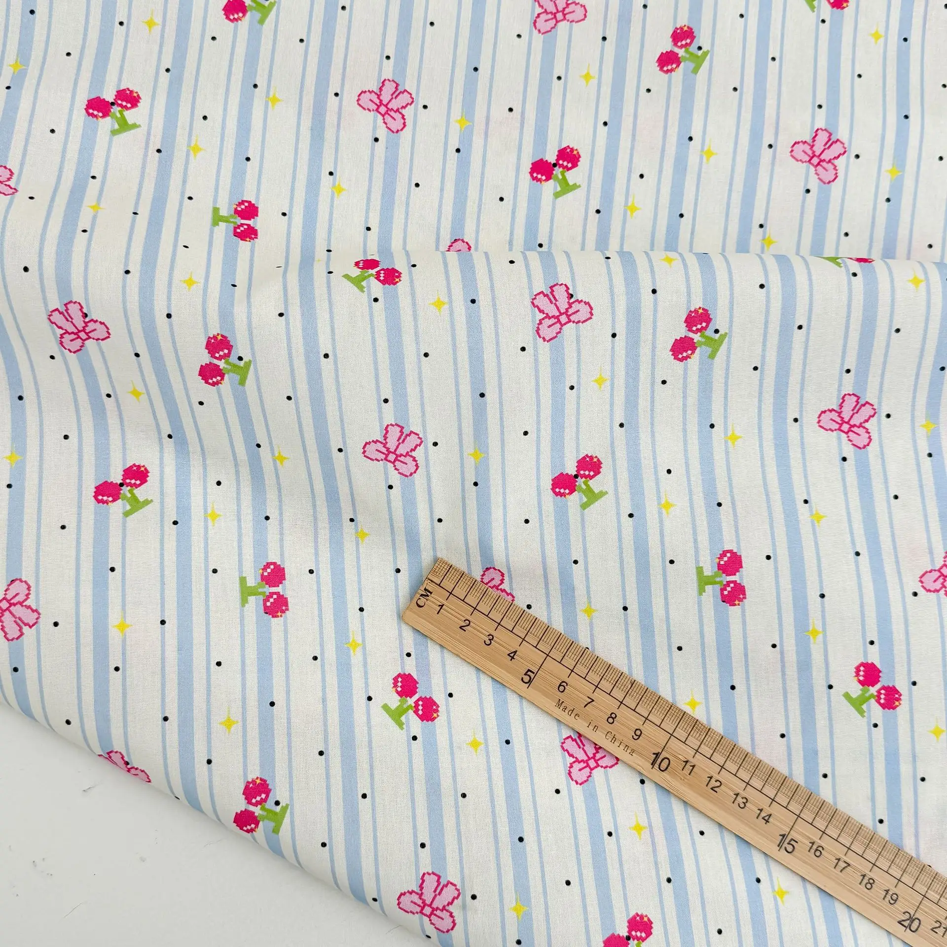 

Thin Printed Pure Cotton Fabric Spring Summer Children's Clothing Women's Dress Skirt Pajamas Sewing Cloth