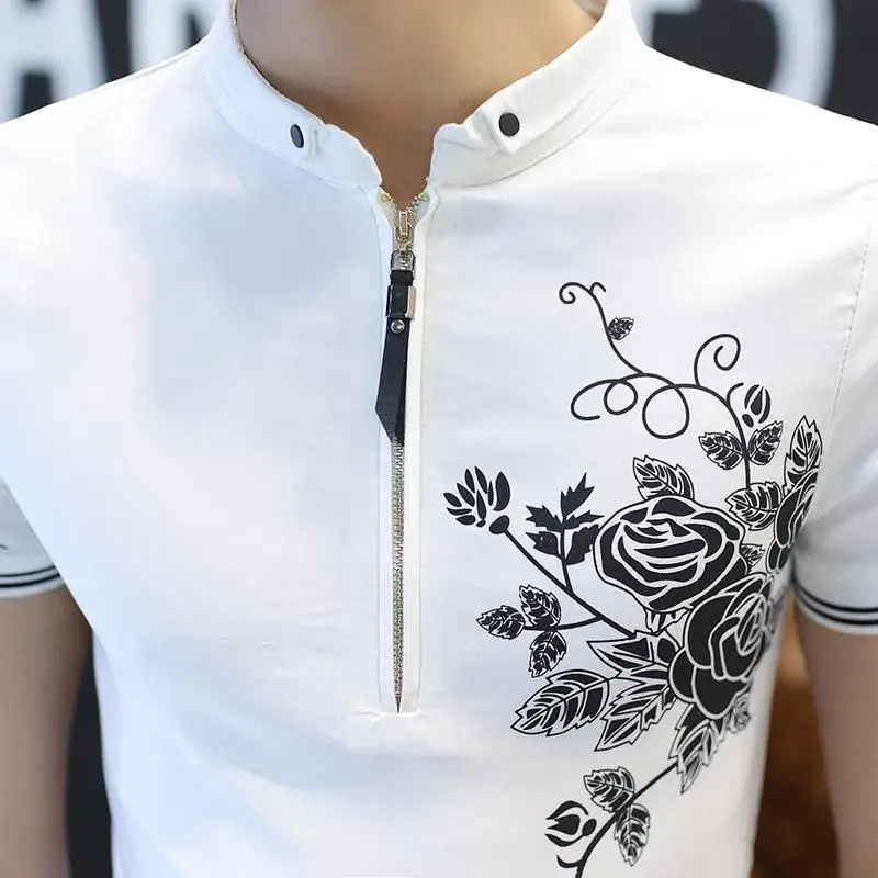 Men Polo Men Shirt Short Sleeve Polo Shirt Print Polo New Clothing Summer Streetwear Casual Fashion Men tops