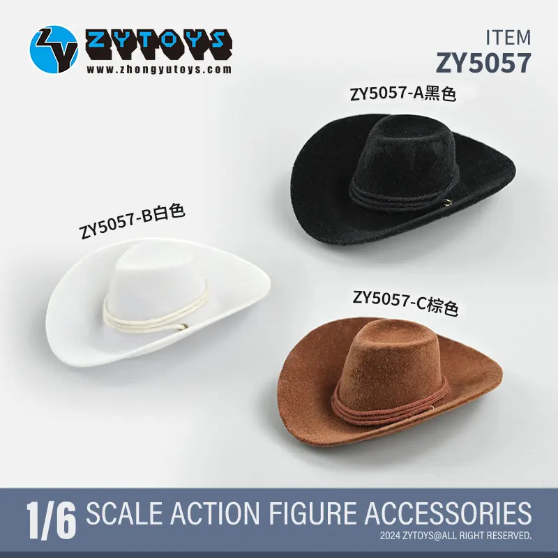 

NEW 1/6 Scale Cowboy Hat 3 Color Model ZY5057 for 12inch Action Figure Male Female Body Fashion Dolls Accessories DIY Collection