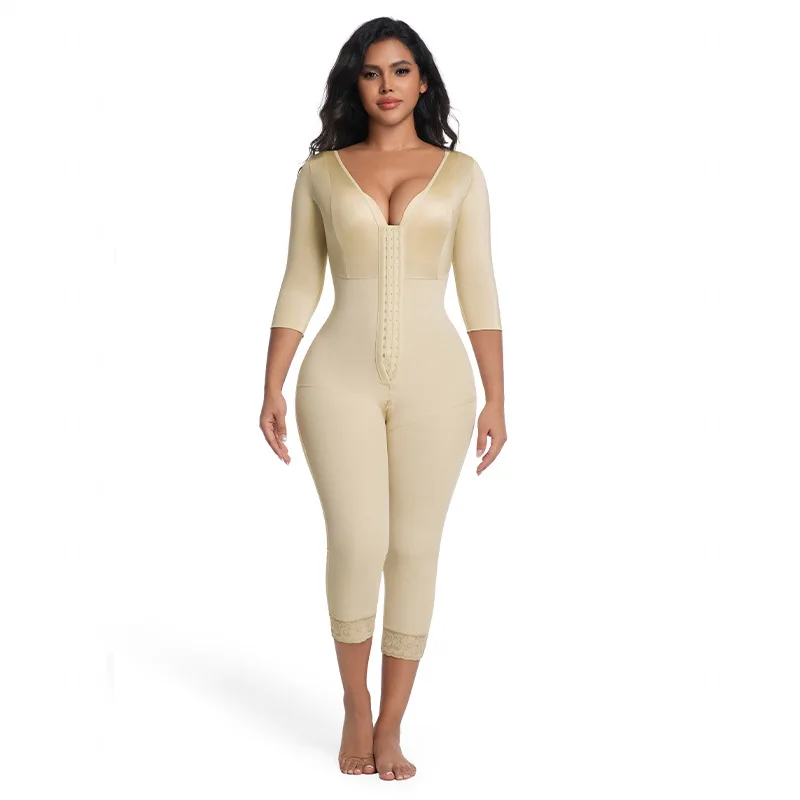 Long Shapewear Full Body Shaper Fajas Colombianas Girdles High Compression Bodysuits Postpartum Lipo Arm Slimmer Corset