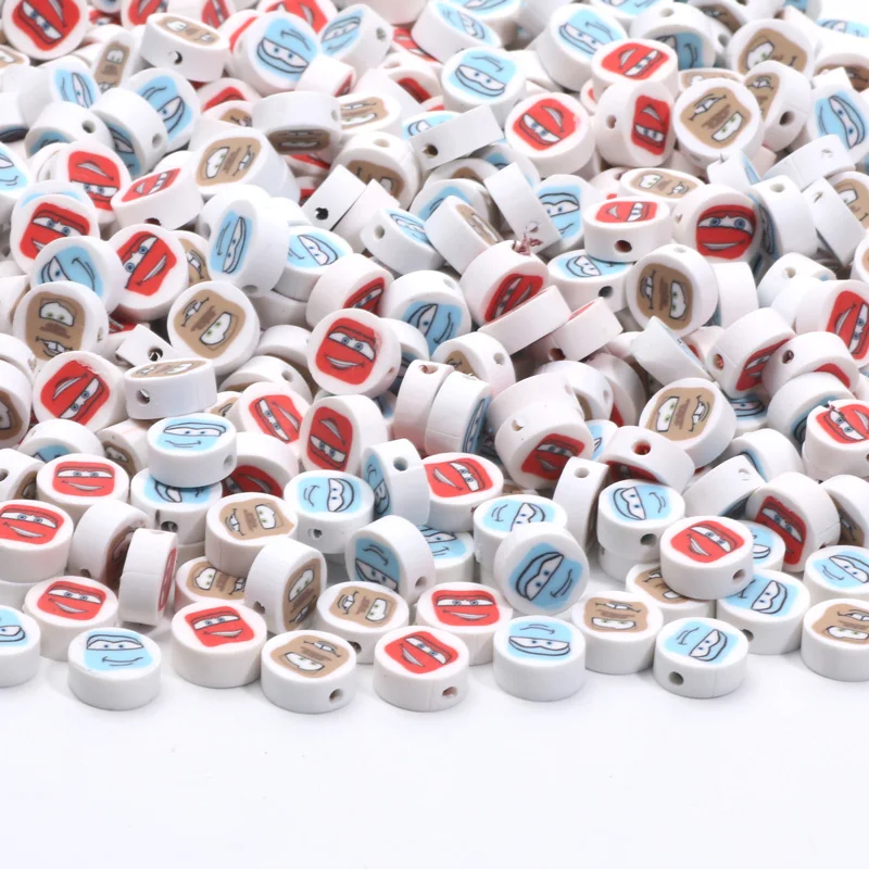 20pcs Cartoon Smiling Face Polymer Clay Beads For Making Bracelet Necklace Phone Chain Loose Spacer Bead Jewelry Diy Accessories