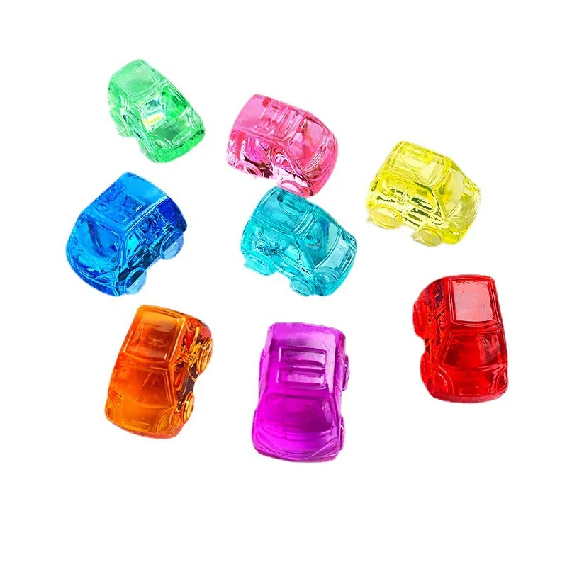 Camal 10Pcs Acrylic Colorful 20*30mm Car Model Shaped Funny Pressure Relief Plaything Children Cartoon Toy Desktop DIY Ornament