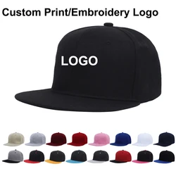 Customized Print/Embroidered LOGO Summer Snapback Hat Cotton Branded Baseball Cap Hip Hop Fitted Hats Men Women Casquette