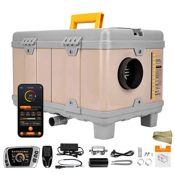XMZ-TB10 Portable Diesel Air Heater 12V/24V With LCD Monitor & Remote Control For Cars RVs Trucks & Parking Use
