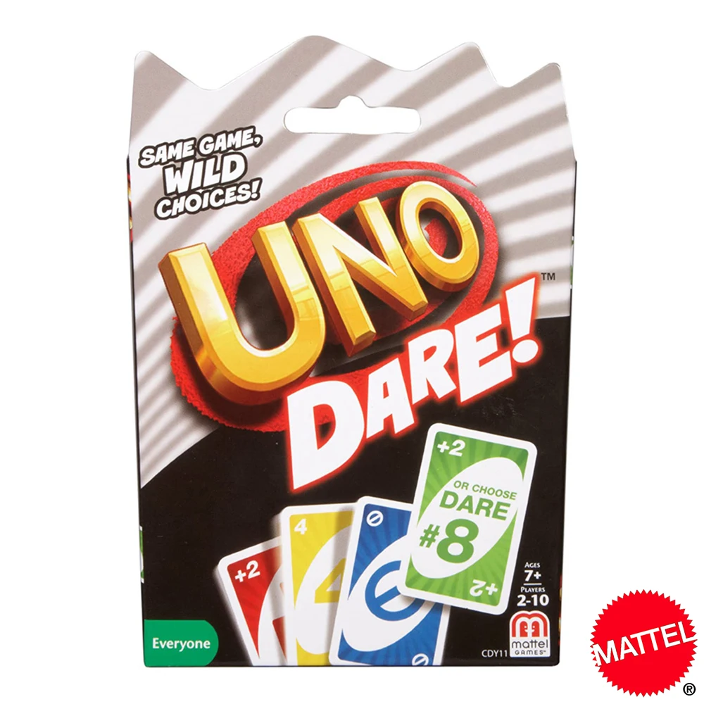 Mattel UNO DARE! Giochi di carte famiglia divertente intrattenimento gioco da tavolo Poker giocattoli per bambini carte da gioco