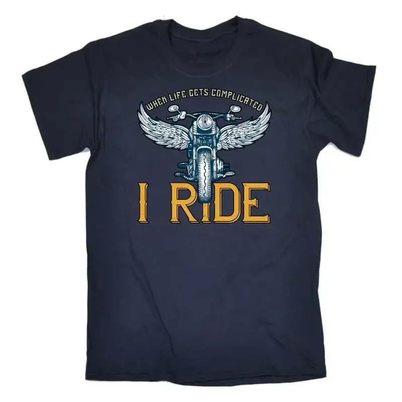 When Life Gets Complicated Motorbike Motorcycle Mens Funny T Shirt