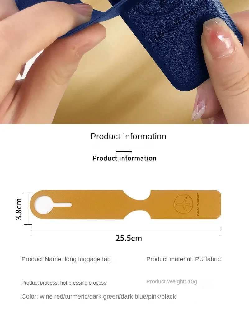 Männer Frauen Gelb PU Leder Gepäck Tag Tragbare Koffer Kennung Label Gepäck Boarding Tasche Tag Halter Reise Zubehör – Detail 3