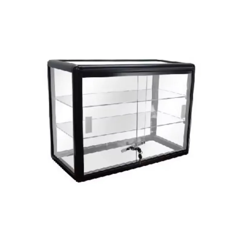 Custom. keway 6ft showcase aluminum frame tempered glass cabinet top display show with sliding glass door and