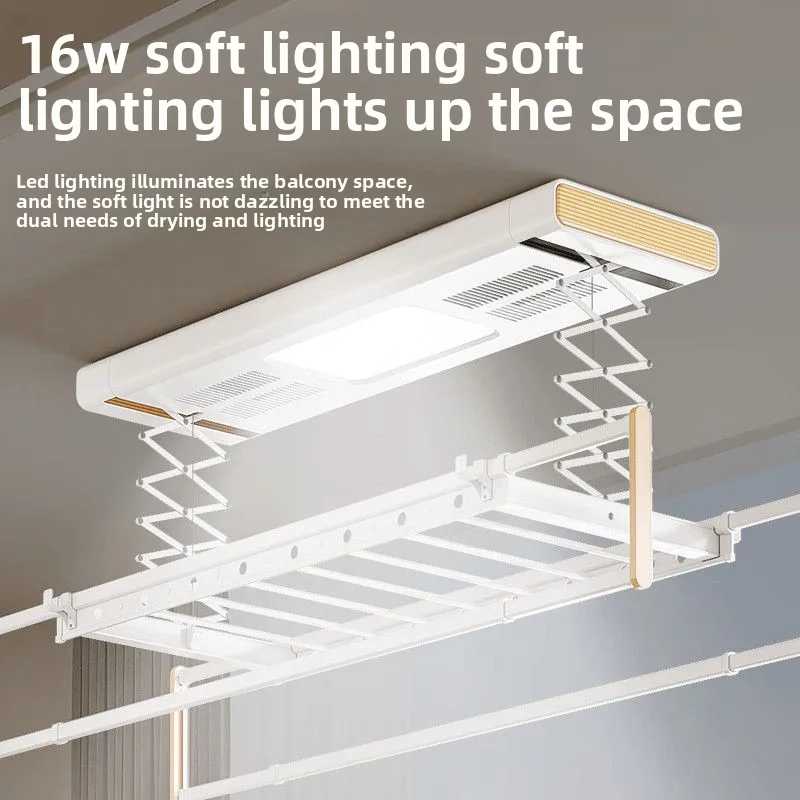 Electric drying rack remote control lifting balcony household automatic telescopic intelligent drying voice-activated rod cream
