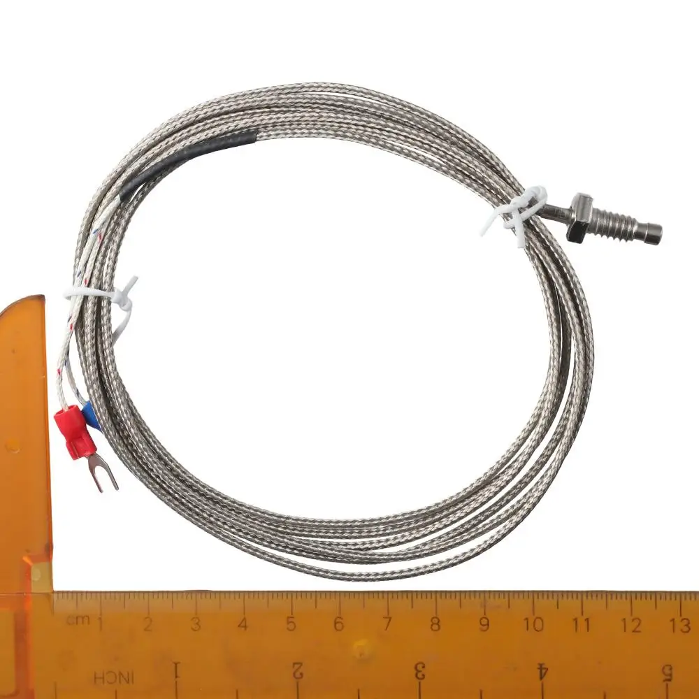 2-meter Line Screw Probe Temperature Sensor Higher Accuracy Silver 0~400℃ K Type Thermocouple M6 Metal
