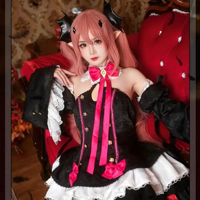 ชุดคอสเพลย์ CyAnime Krul Tepes สำหรับงาน Comic Con Seraph Of The End ชุดคอสเพลย์ Krul Tepes พร้อมวิกผมสวยหรูสำหรับงานปาร์ตี้ฮาโลวีนสำหรับผู้หญิง