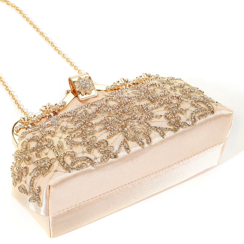 الرجعية الجديدة المطرزة مطرز النسيج محفظة فاخرة حقيبة يد نسائية النمط الصيني الزفاف عبر الكتف شيونغسام مساء حقيبة اليد #5