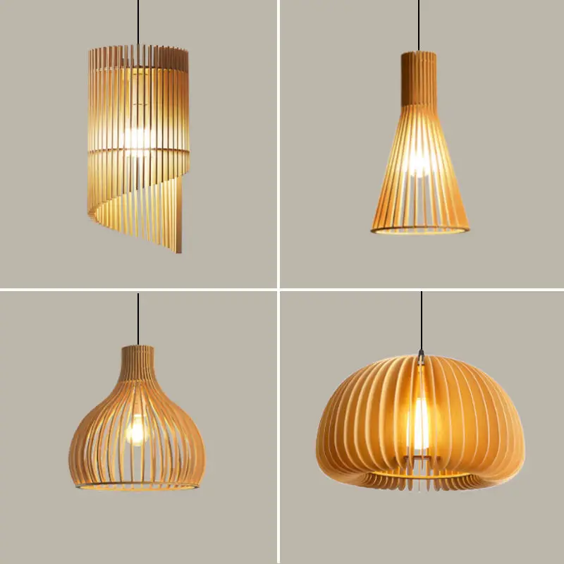 

Скандинавская люстра 2026: креативная люстра из массива дерева для спальни, ресторана, чайной комнаты в стиле ваби-саби, интерьерное освещение