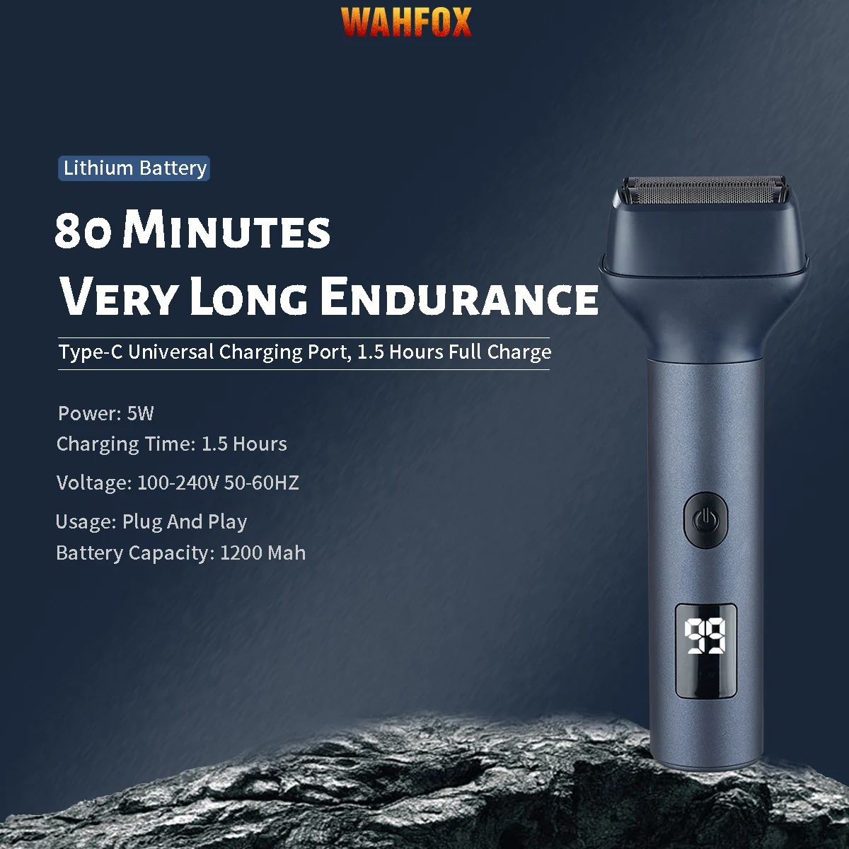 WAHFOX 5 IN 1 Multi Functional Men\'s Hair Clipper Combined Blades Electric Razor Beard Nose Trimmer Hair Cutting Machine Set