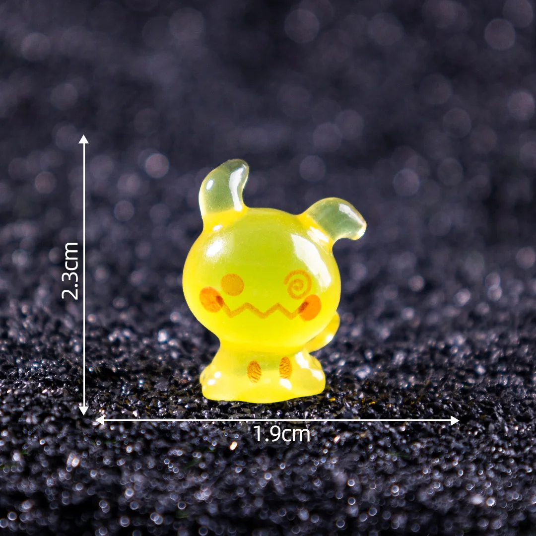 6 pçs bonito pokemon pikachu anime figuras gengar bulbasaur brinquedo luminoso kawaii ornamento coleção crianças charme presente