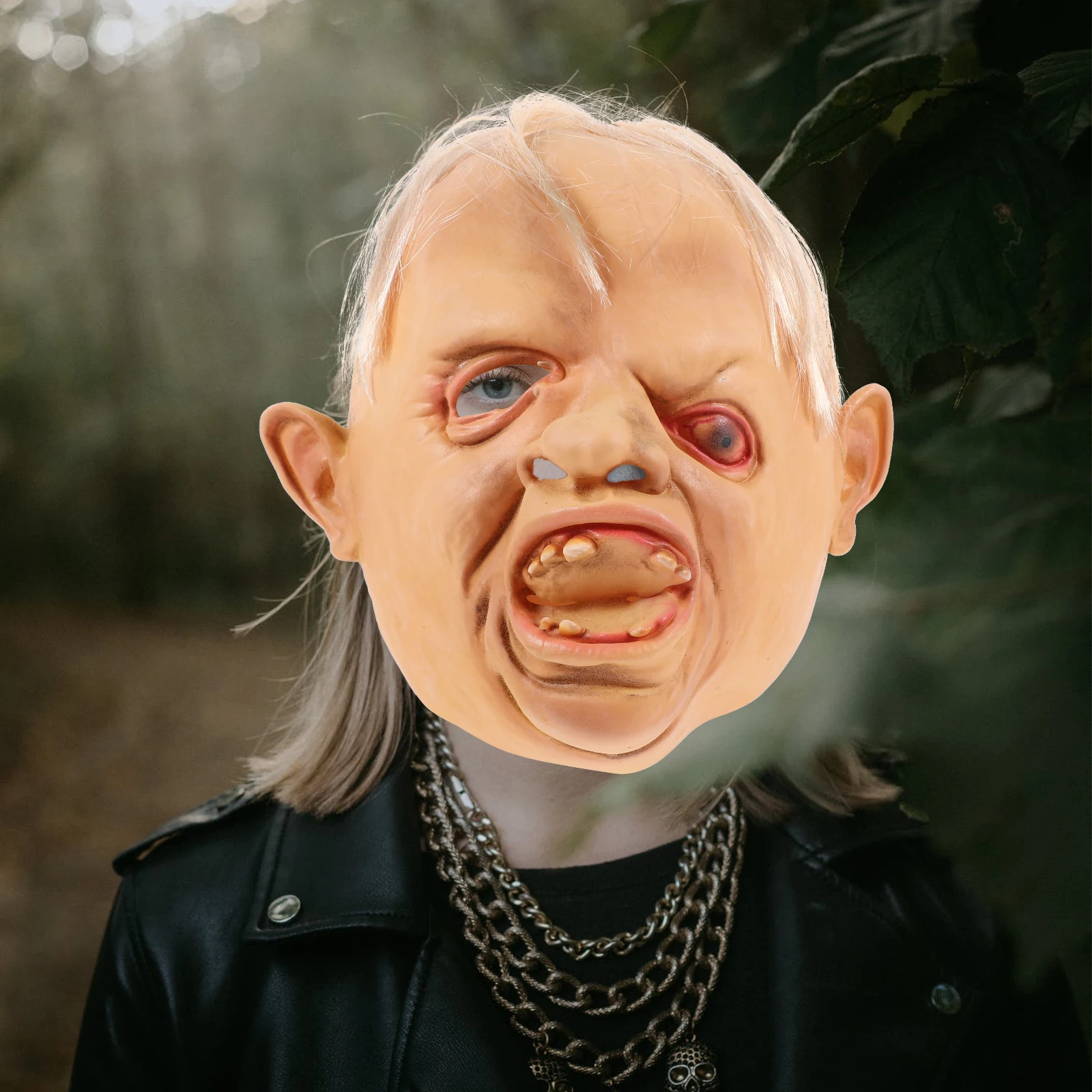 قناع التقطير غير قابل للتشوه، دعامة رأس مخيفة، دعائم مكياج للحفلات ماردي جراس المضحكة