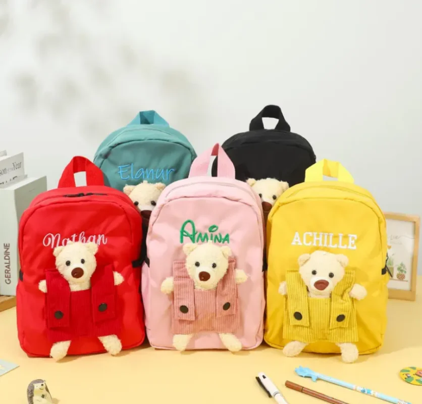 

Custom Name Backpack New Arrivals for Autumn and Winter Backpack Bear Backlace Gift for Kids Bear Backpacks for Babies and Kids