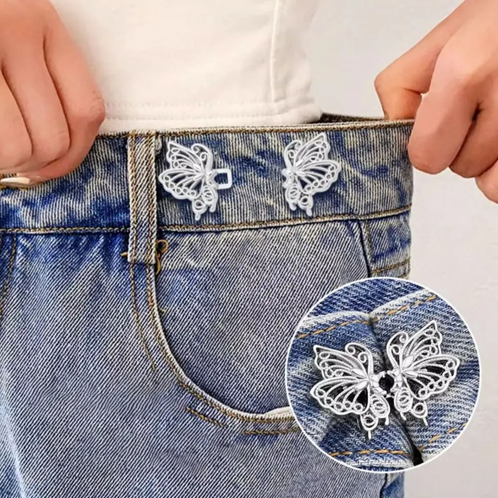 Bekleidungszubehör Taillenverschlussknopf Jeans Ornamente Abnehmbarer Taillenknopf anziehen Verstellbare Metallnadeln Taillenclip Damen