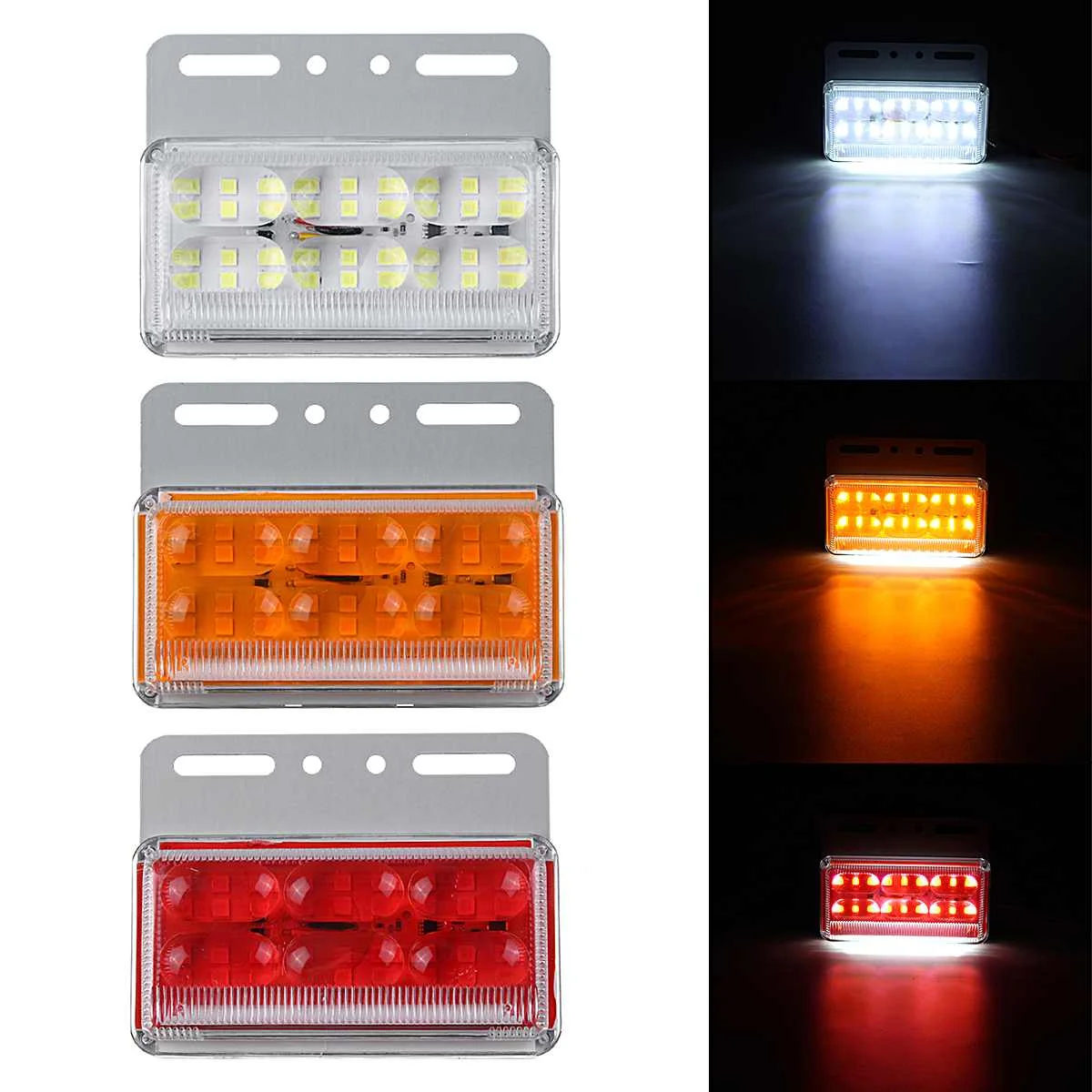 2/4/8pcs LED Flashing Side Marker Clearance Light Turn Signal Warning Indicator Strobe Light Tail Lamp for Trailer Truck Lorry