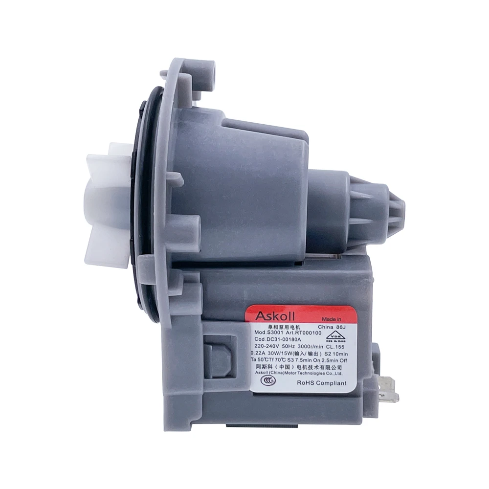 New For Samsung Washing Machine Drain Pump Motor DC31-00180A 220V 50Hz 30W 3000r/min Washer Drainage Parts